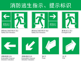 消防逃生指示、提示标识